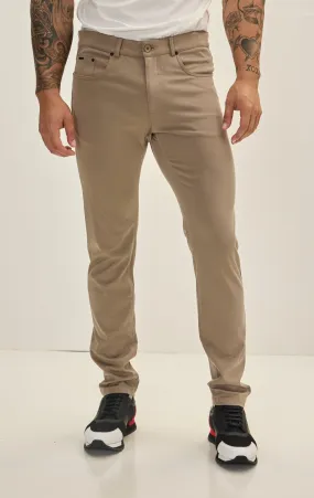 Lightweight Fitted Casual Pants - Sand