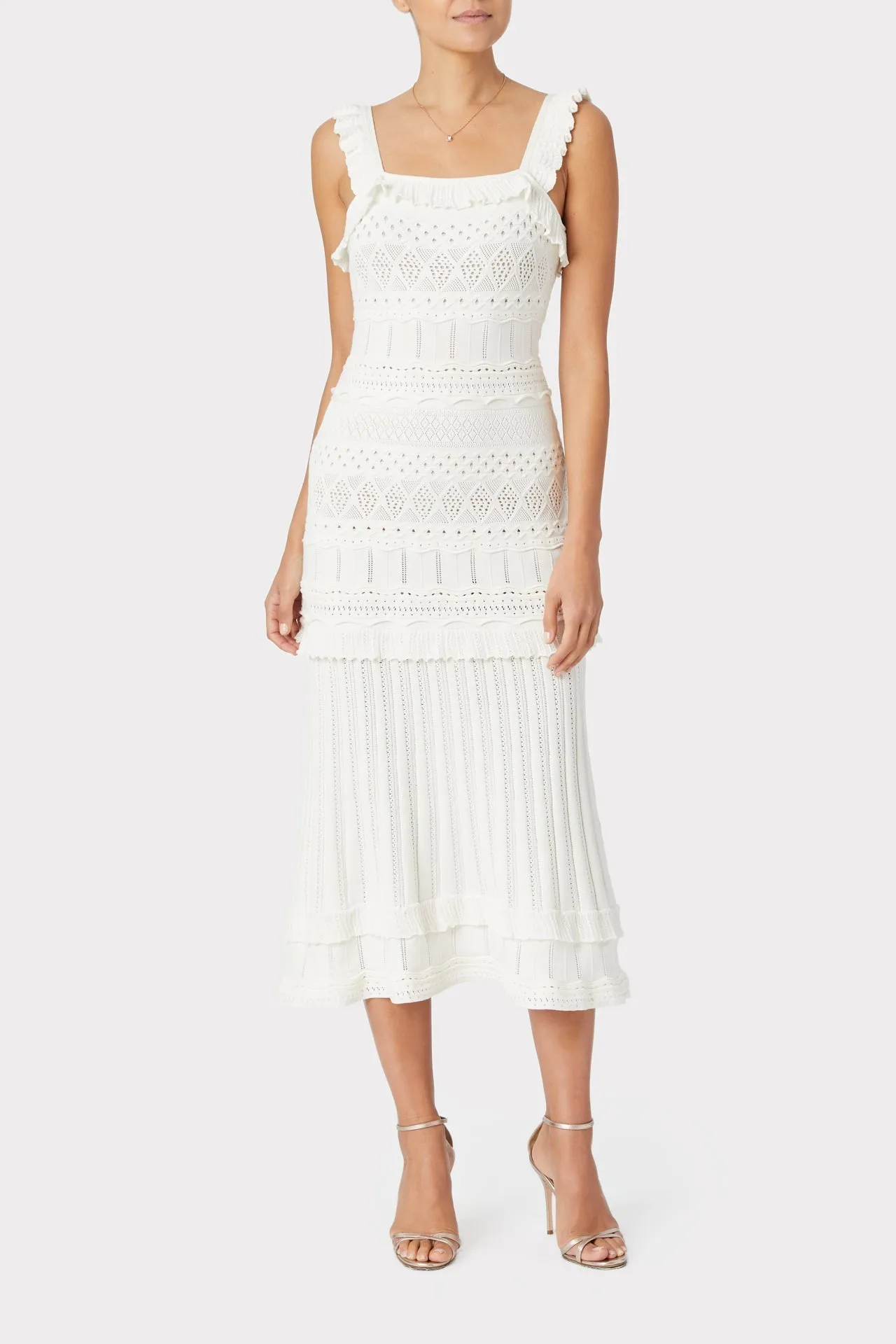 Lightweight Pointelle Midi Dress