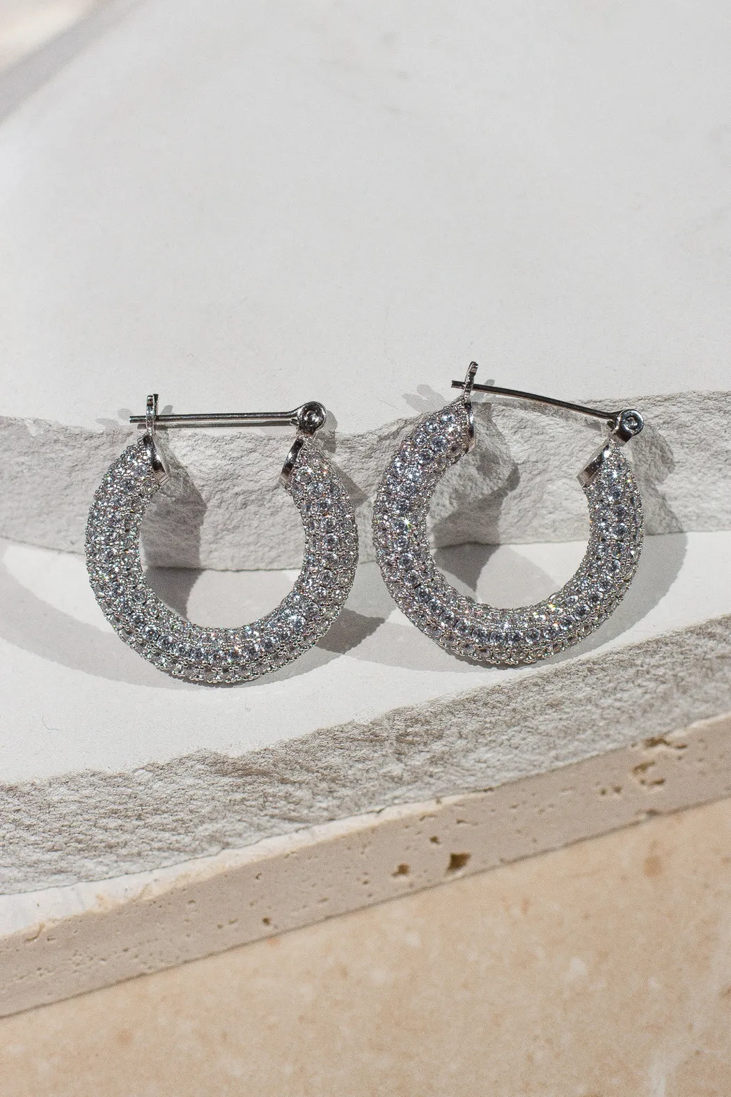 Luv Aj - Pave Baby Amalfi Hoops - Silver