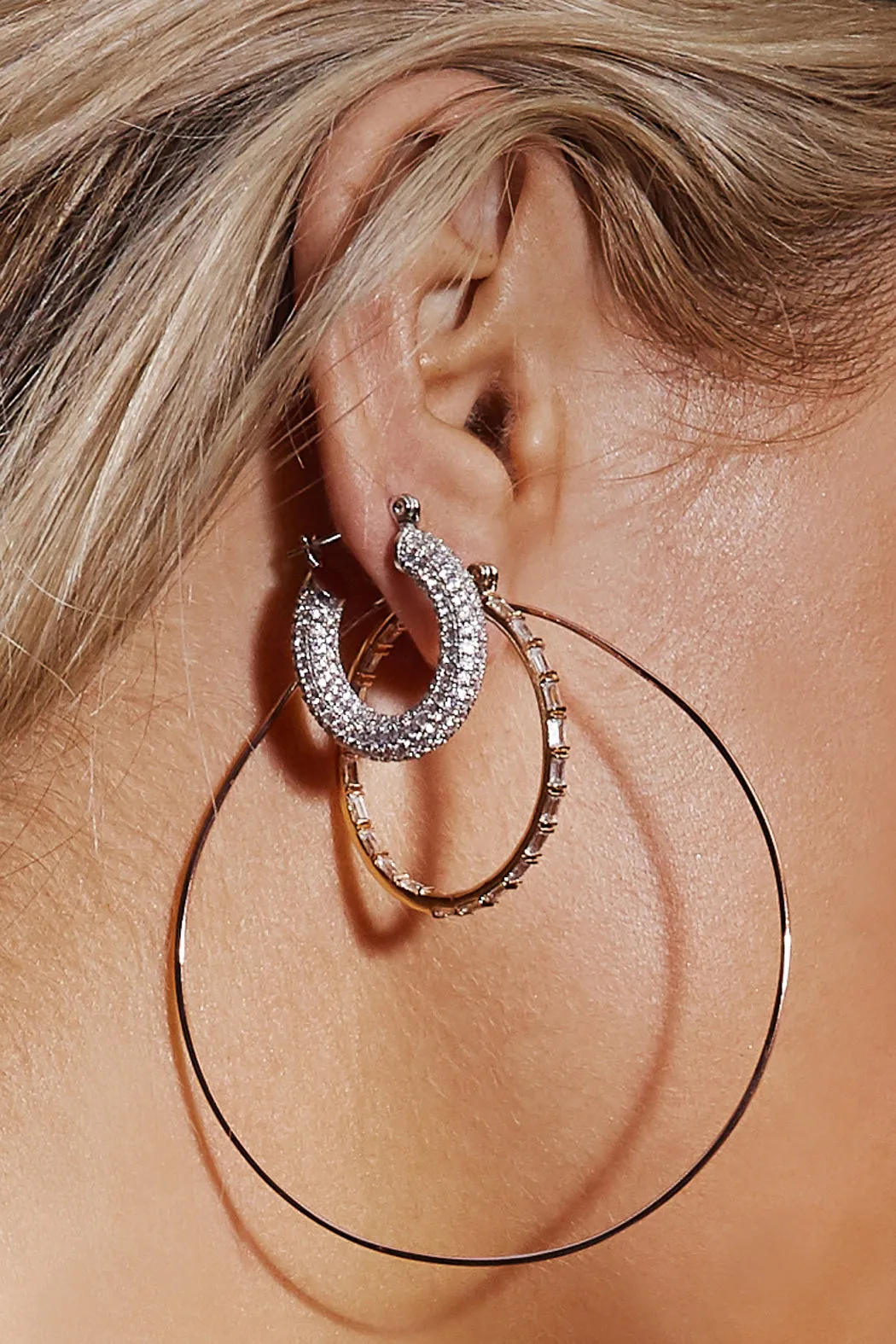 Luv Aj - Pave Baby Amalfi Hoops - Silver