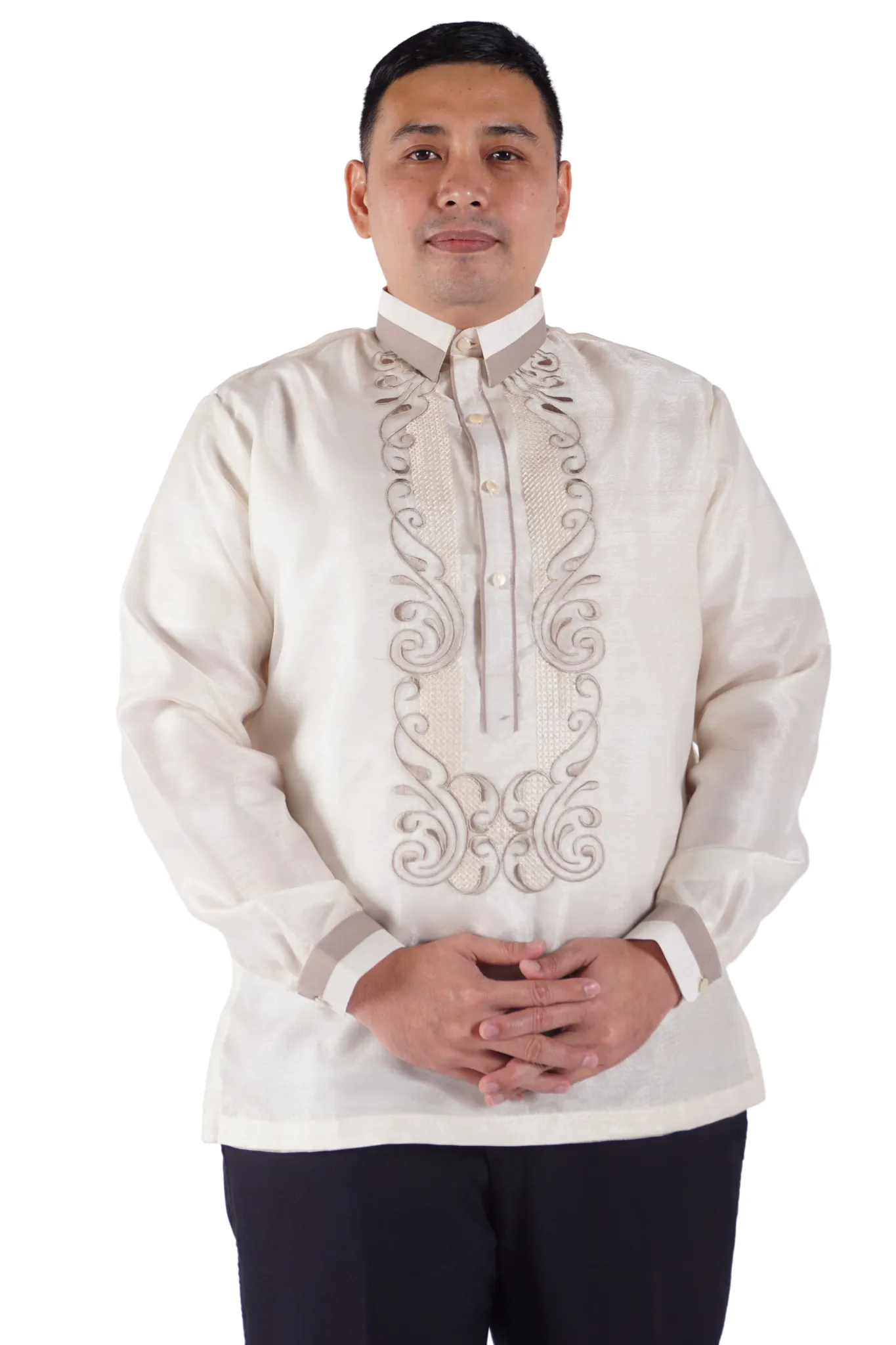 Men's Organza Premium Embroidery Classic Barong Tagalog   - Erik - JN01