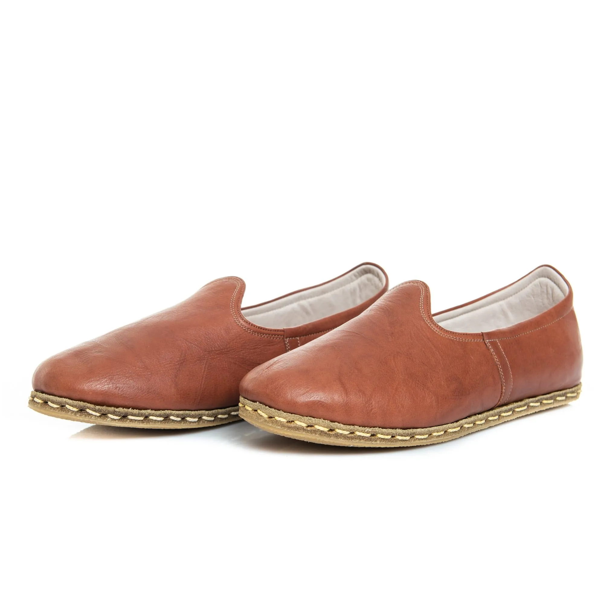 Men's Tan Slip On Shoes