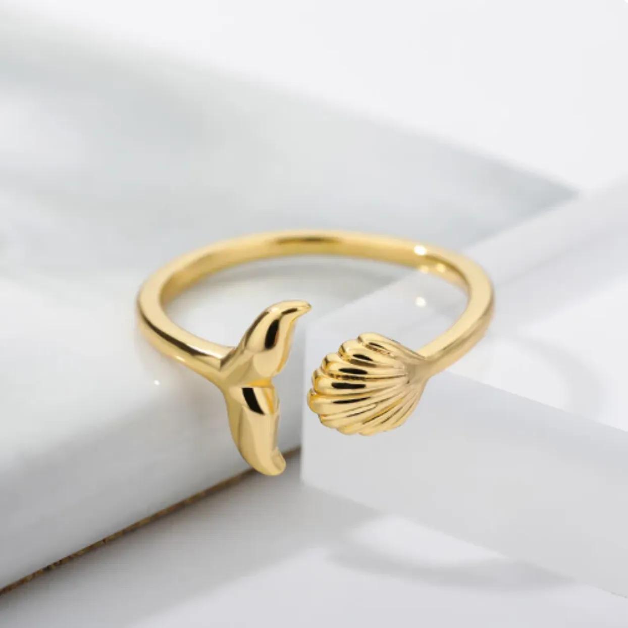 MERMAID BEACH RING  - ADJUSTABLE WATERPROOF GOLD/ SILVER RING