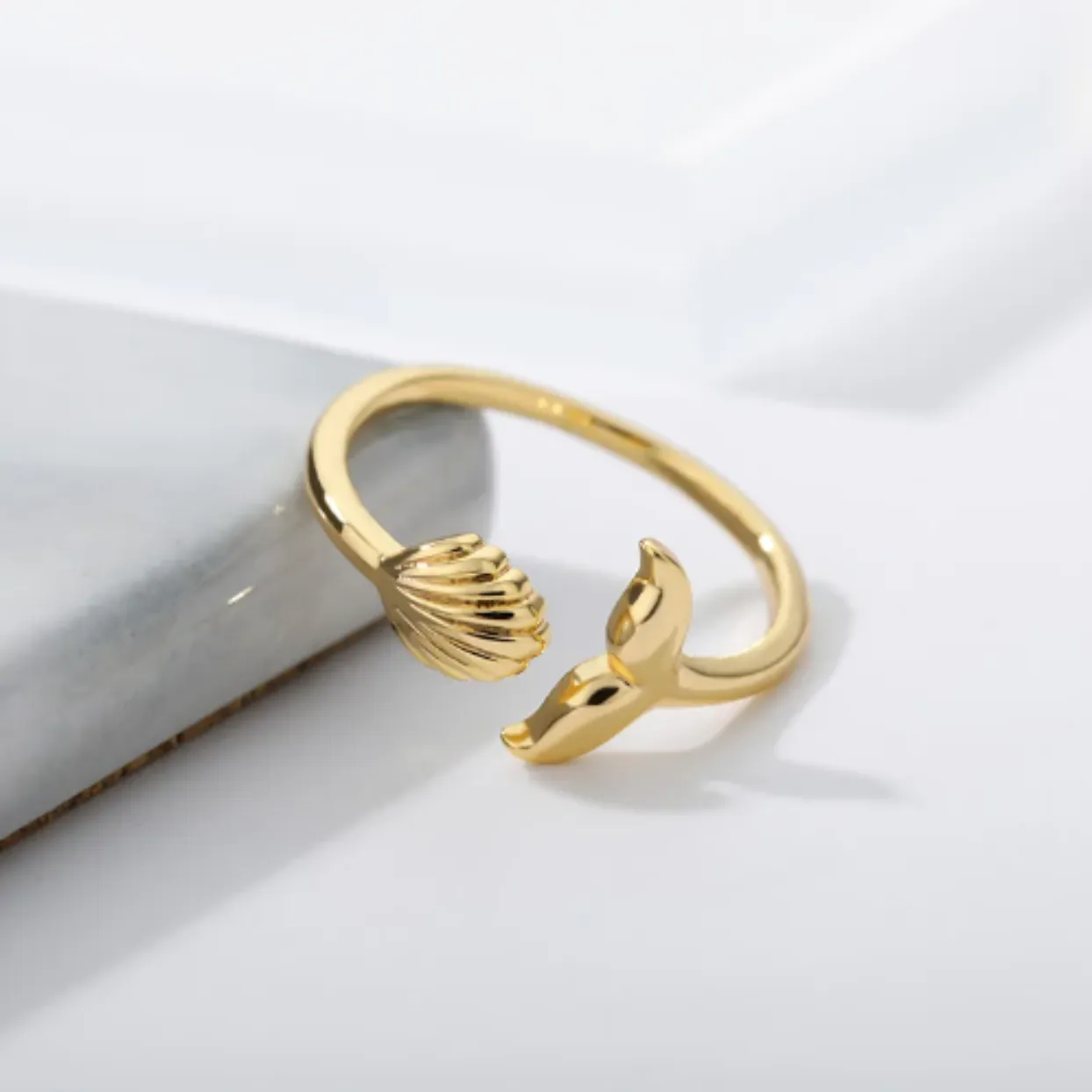 MERMAID BEACH RING  - ADJUSTABLE WATERPROOF GOLD/ SILVER RING