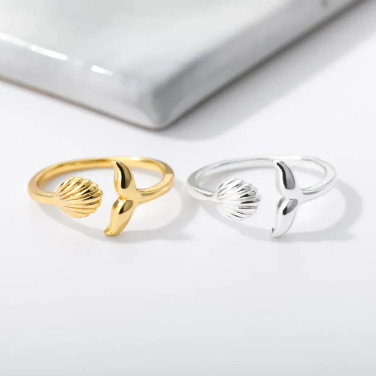 MERMAID BEACH RING  - ADJUSTABLE WATERPROOF GOLD/ SILVER RING