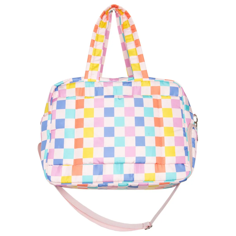 Multicolored Checkerprint Wholesale Weekender w/ Pass-Thru Slip