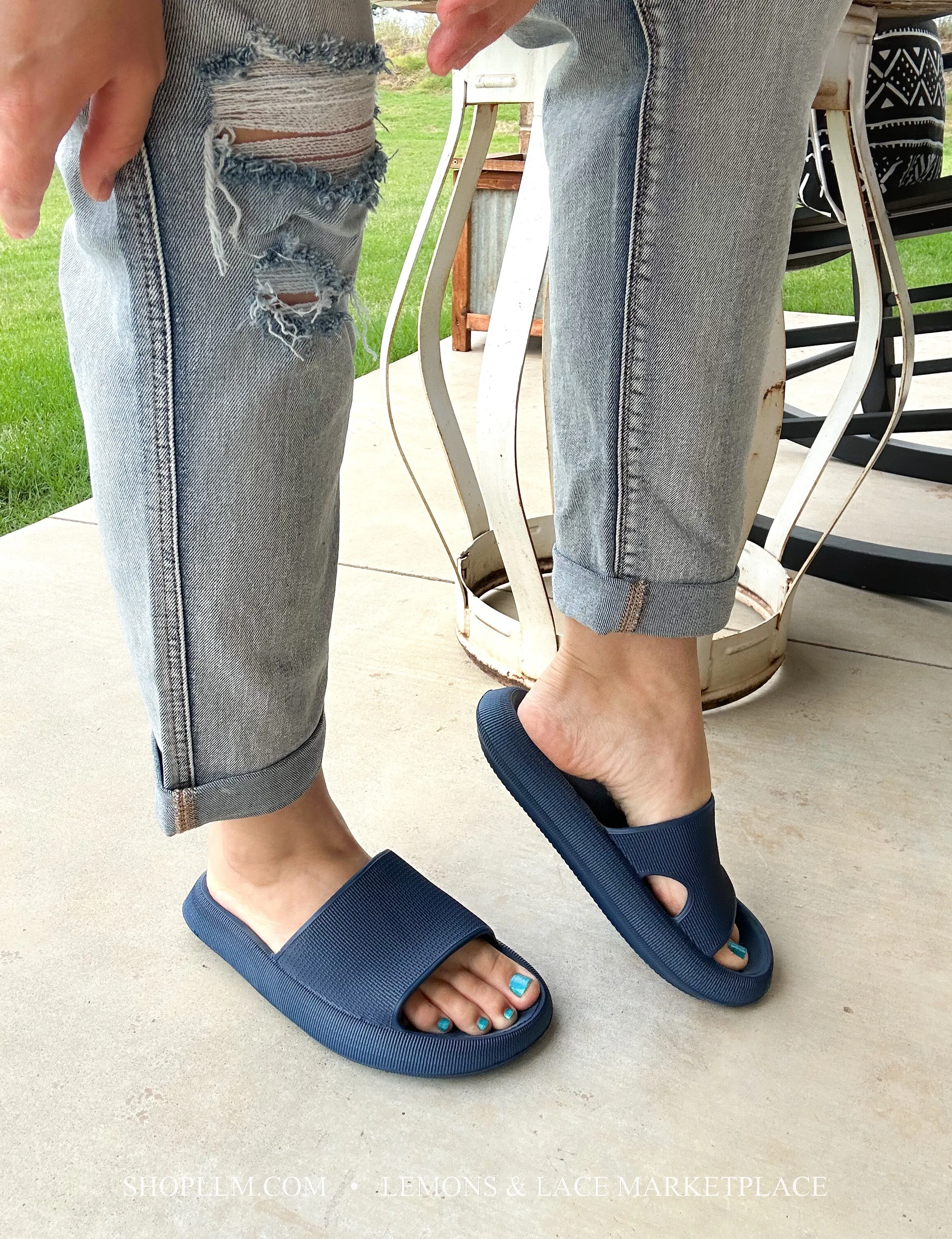 Navy Cloud Slippers