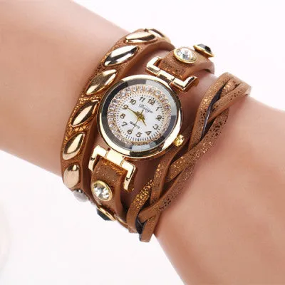 New Fashion famous woman watches 2017 top brand luxury Casual watches women designer bracelets Leather quartz watch Gold color