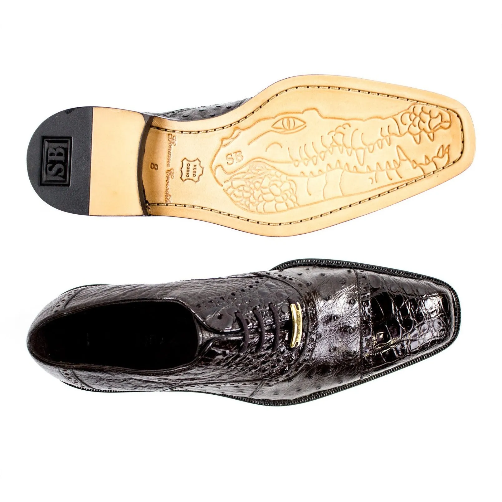 Onesto II Ostrich & Crocodile Oxford by Belvedere