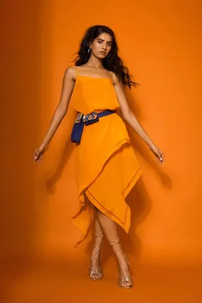 Orange Layered Slip Dress