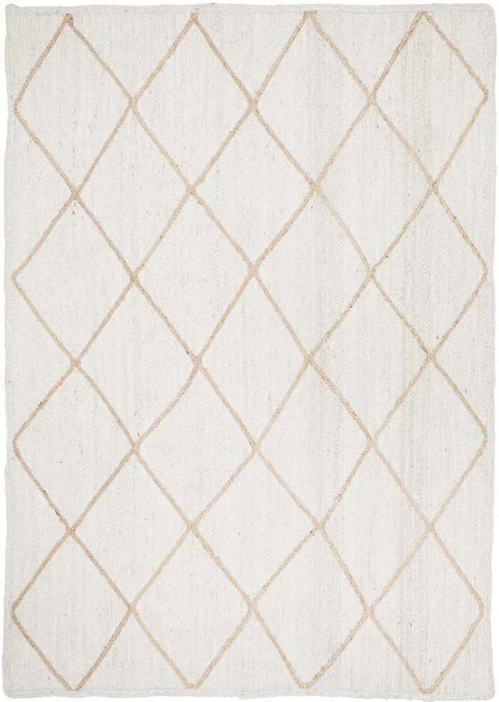 Palm Beach White Chevron Rug