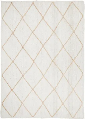 Palm Beach White Chevron Rug