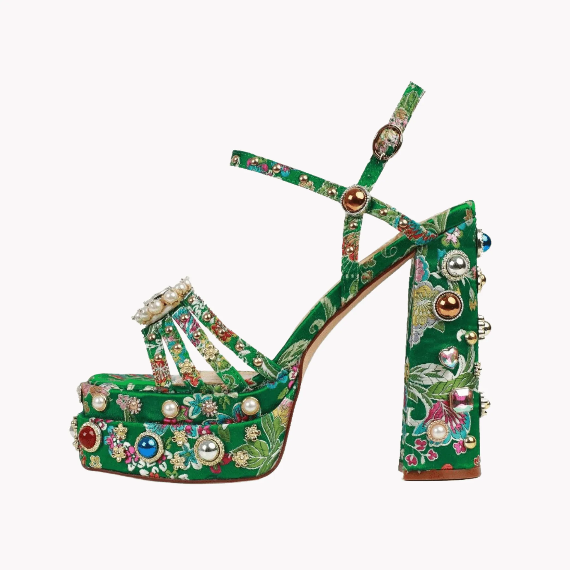 Pre Order:  Bejeweled Open-Toe Strap Sandals