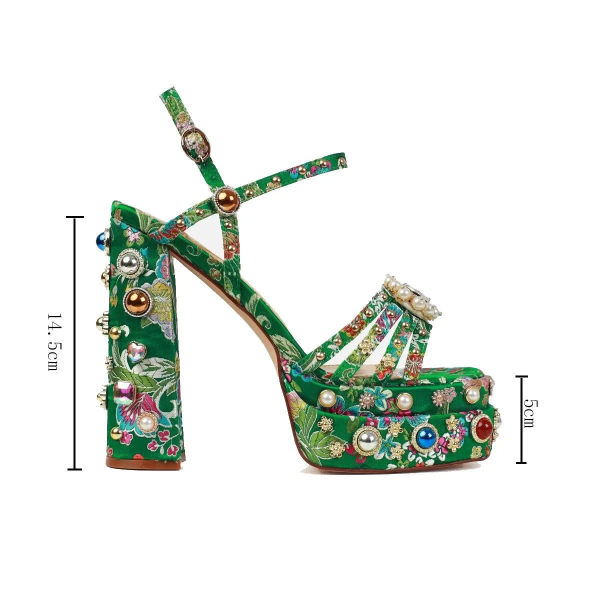 Pre Order:  Bejeweled Open-Toe Strap Sandals