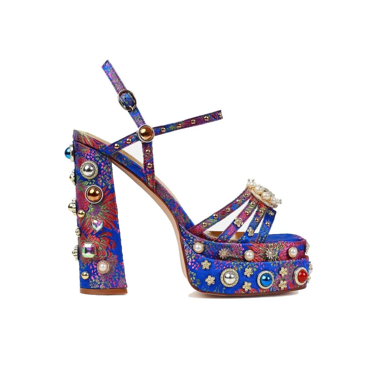 Pre Order:  Bejeweled Open-Toe Strap Sandals