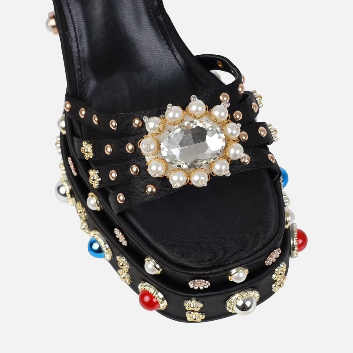 Pre Order:  Bejeweled Open-Toe Strap Sandals