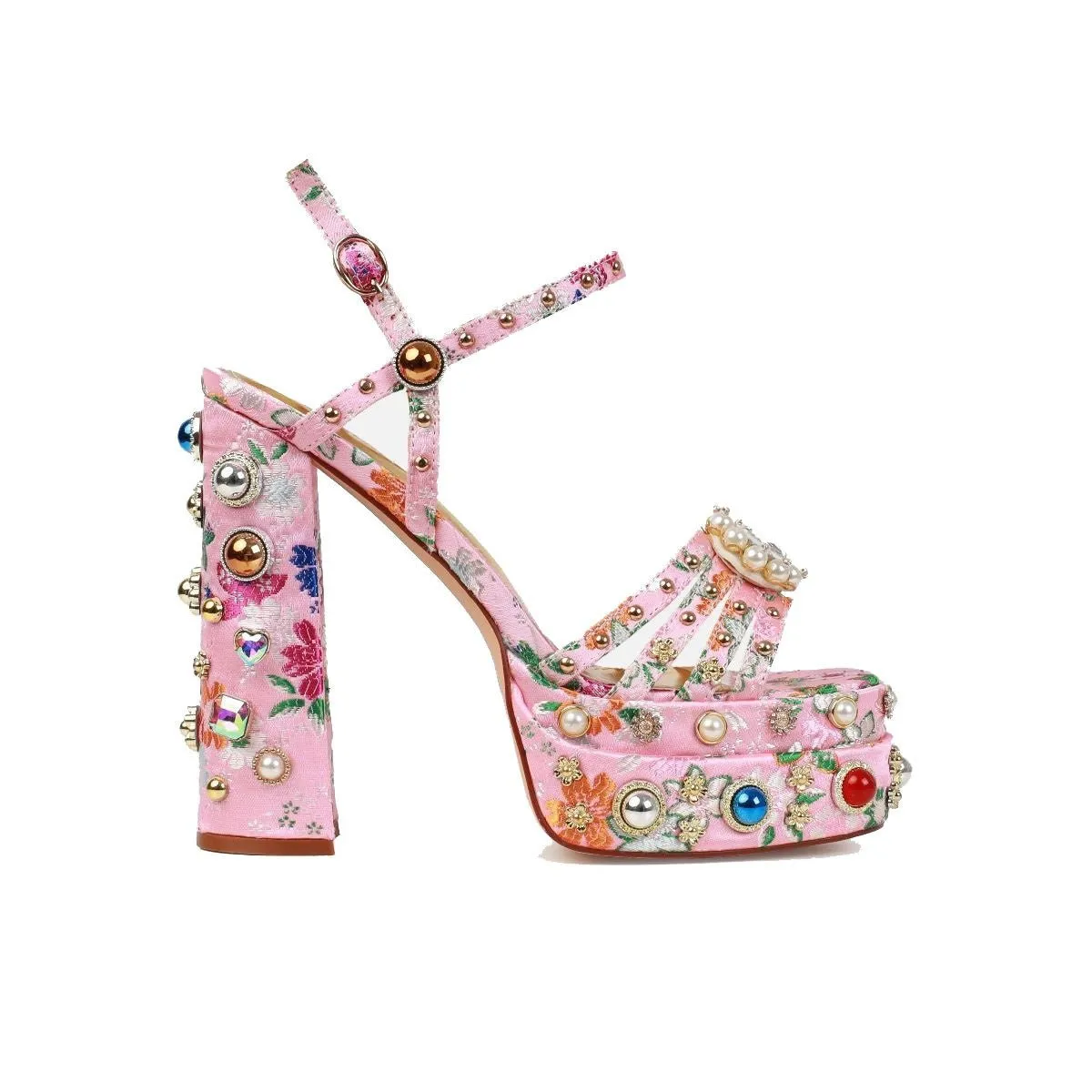 Pre Order:  Bejeweled Open-Toe Strap Sandals