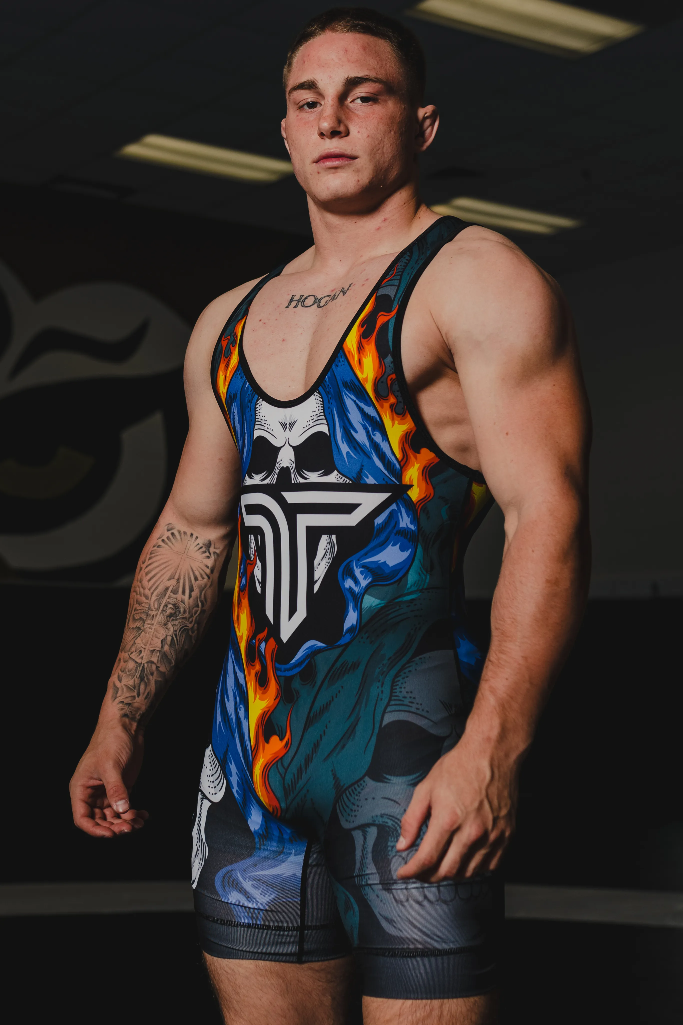 Reaper Skull Wrestling Singlet