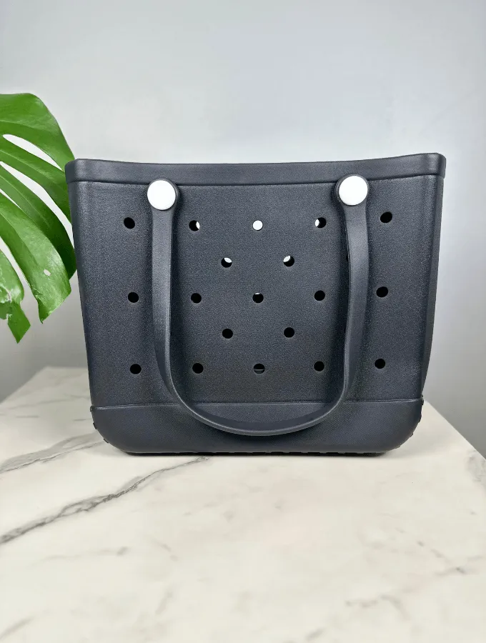 RUBBER BEACH TOTE BAG - CHARCOAL