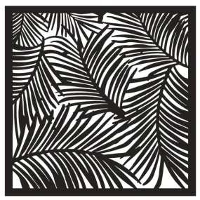 Steel Wall Art Palm Leaf Matt Black