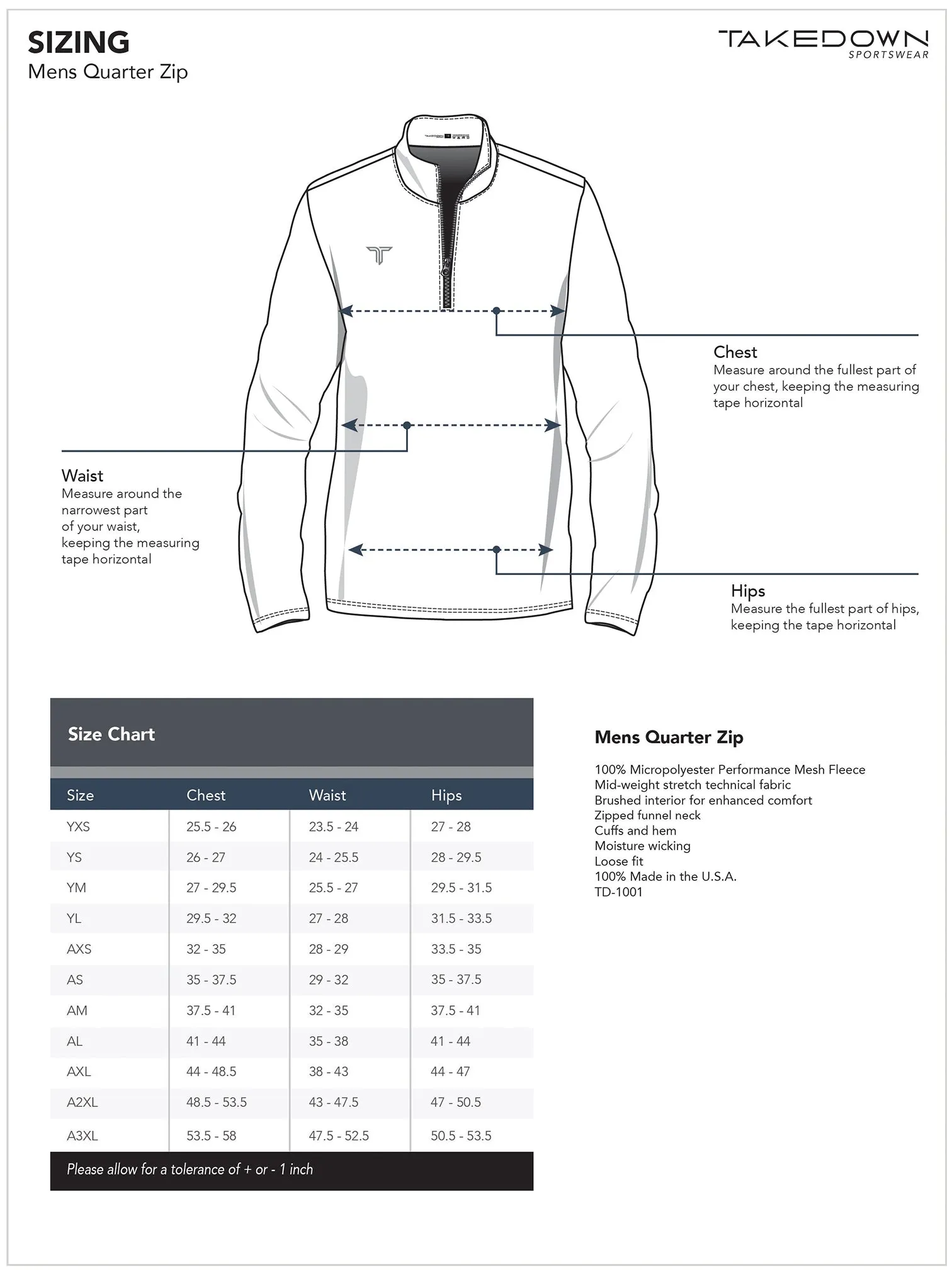 TD-QZ-010 360° Custom Quarter Zip