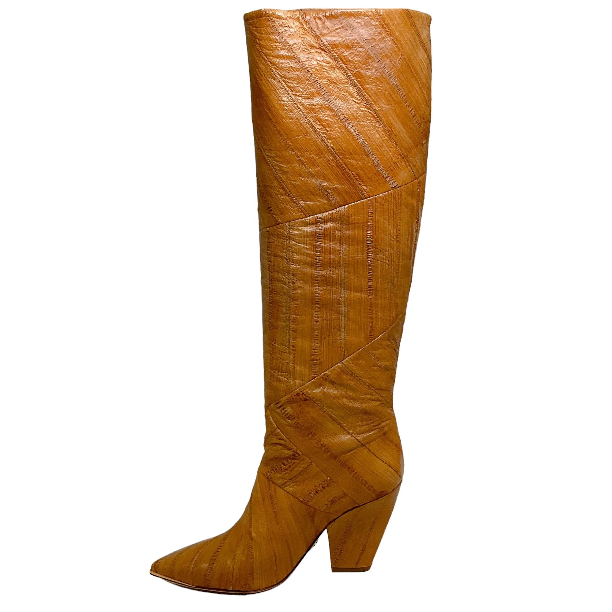 Tory Burch Beige Eel Embossed Lila Tall Boots