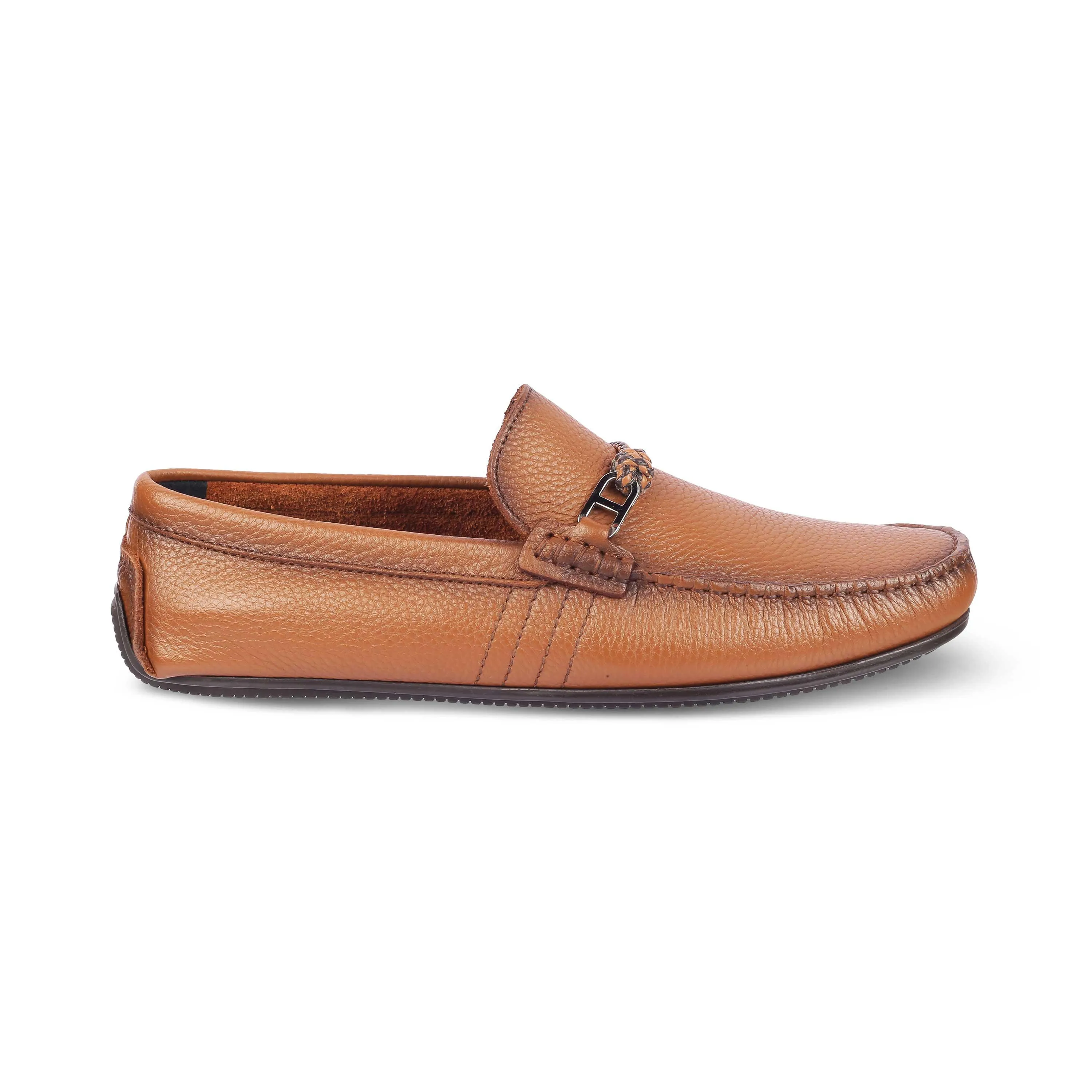 Tresmode Monoc Tan Men's Leather Driving Loafers