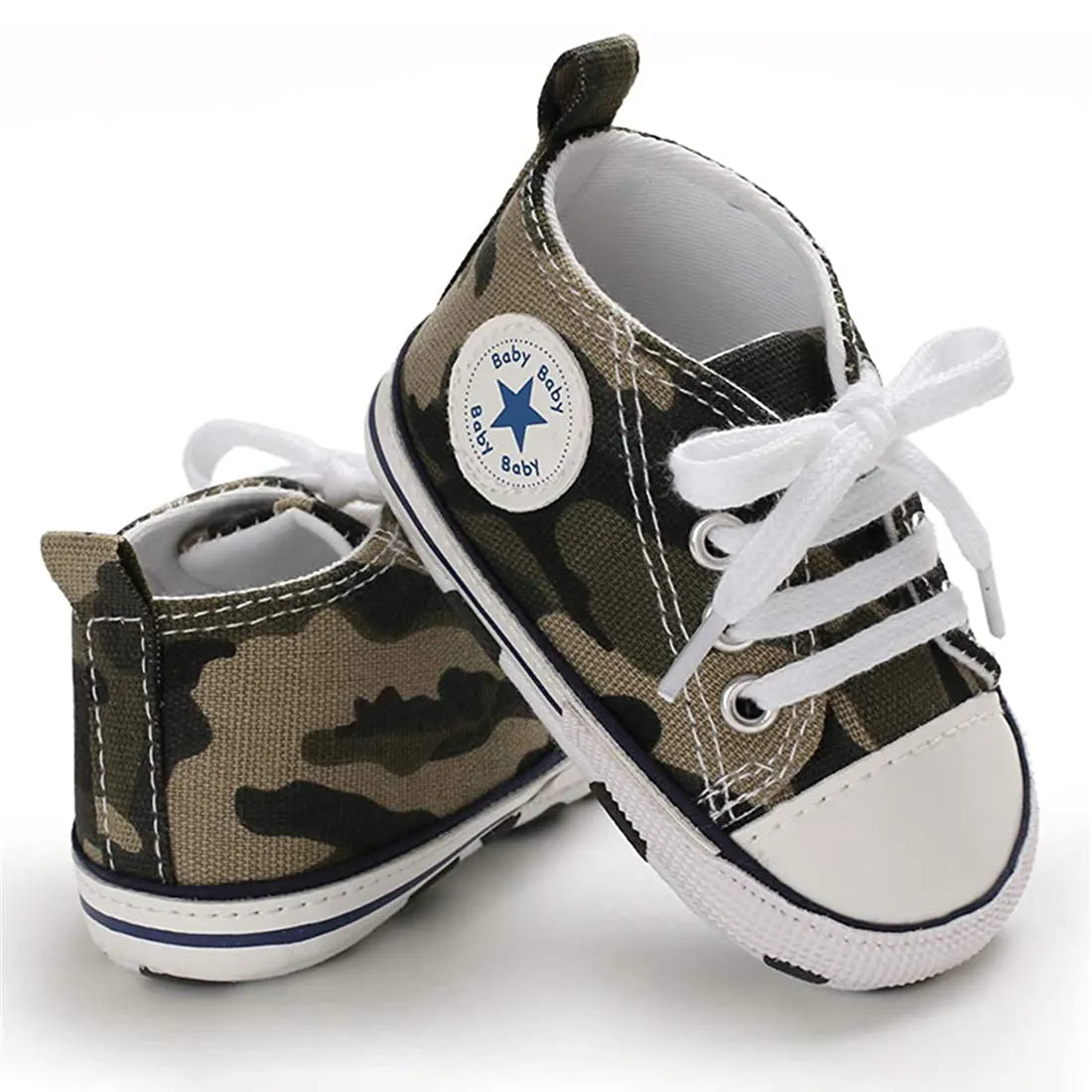 Unisex High Top Sneaker Soft Anti-Slip Sole Newborn Infant Denim Shoes