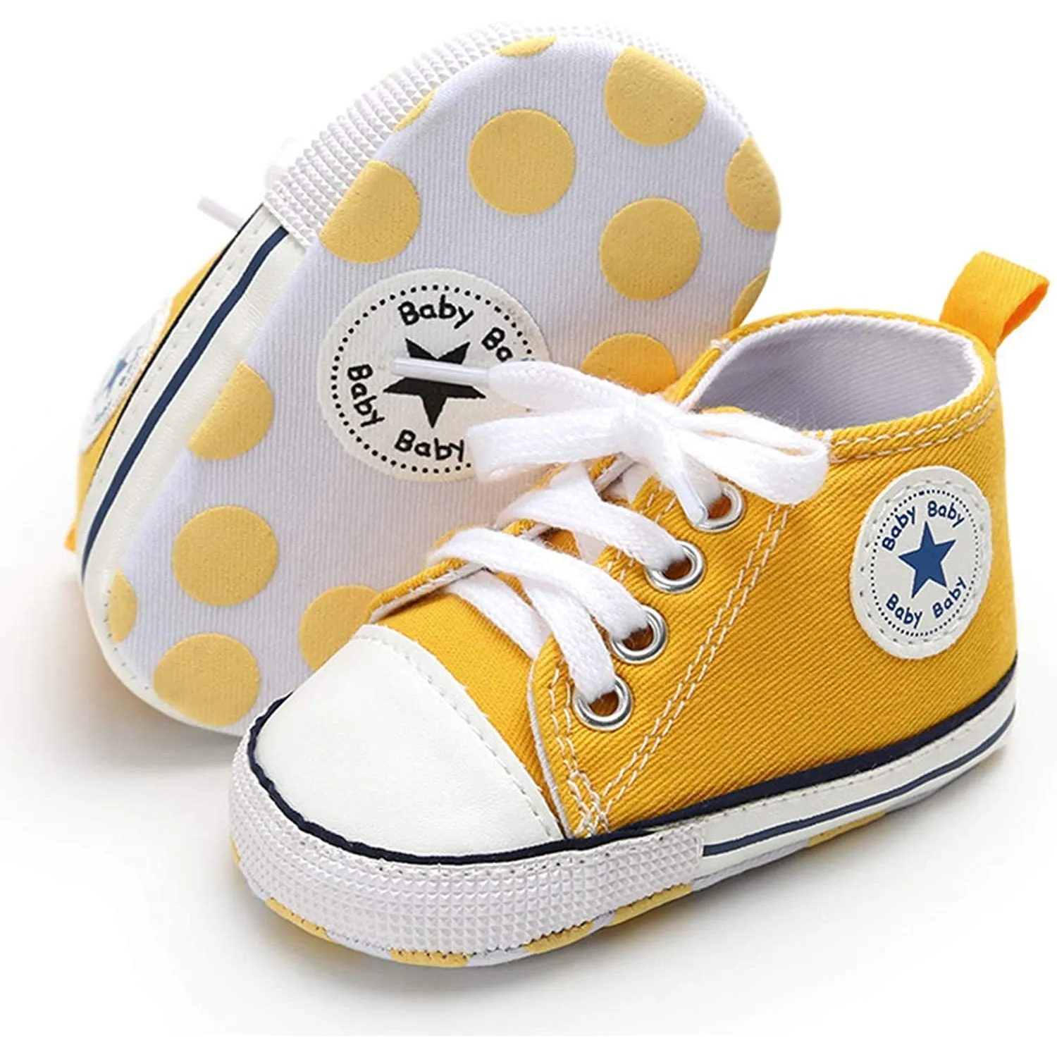 Unisex High Top Sneaker Soft Anti-Slip Sole Newborn Infant Denim Shoes