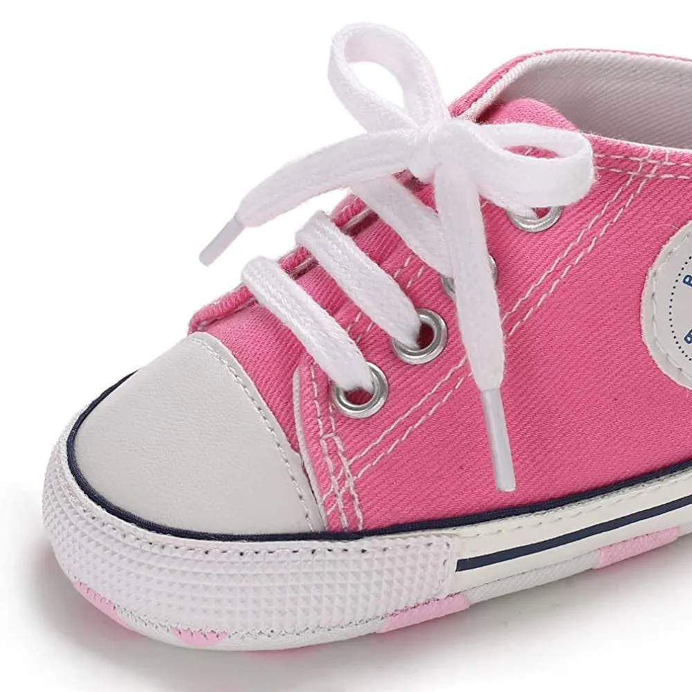 Unisex High Top Sneaker Soft Anti-Slip Sole Newborn Infant Denim Shoes