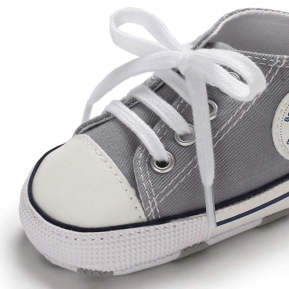 Unisex High Top Sneaker Soft Anti-Slip Sole Newborn Infant Denim Shoes