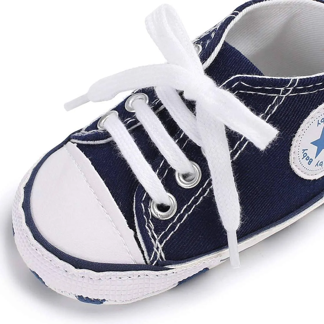 Unisex High Top Sneaker Soft Anti-Slip Sole Newborn Infant Denim Shoes