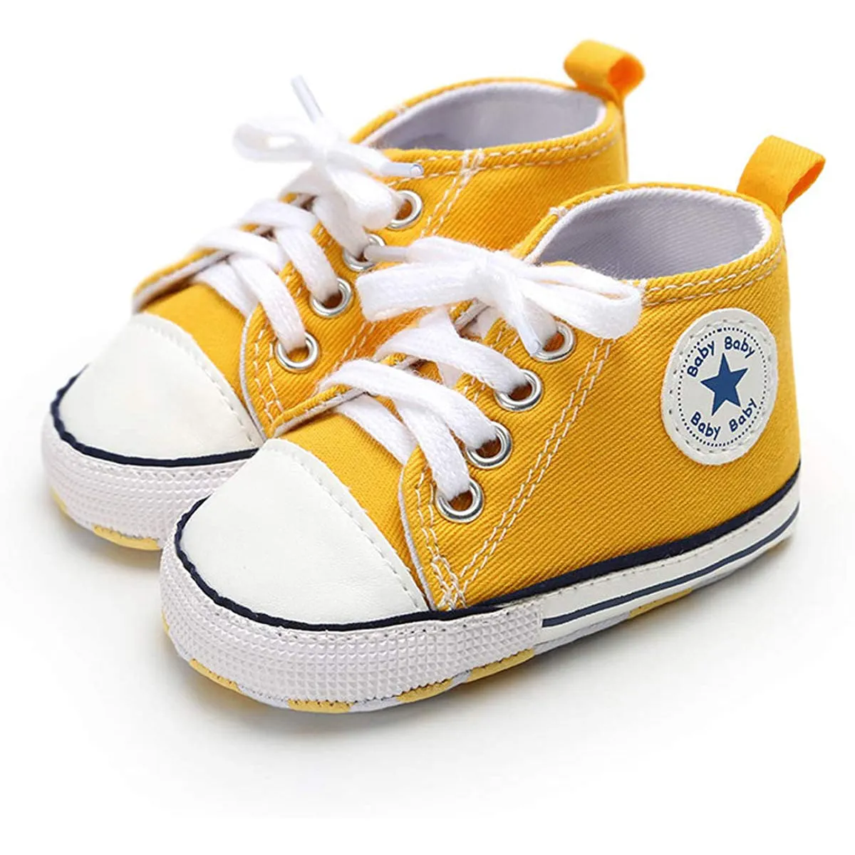 Unisex High Top Sneaker Soft Anti-Slip Sole Newborn Infant Denim Shoes