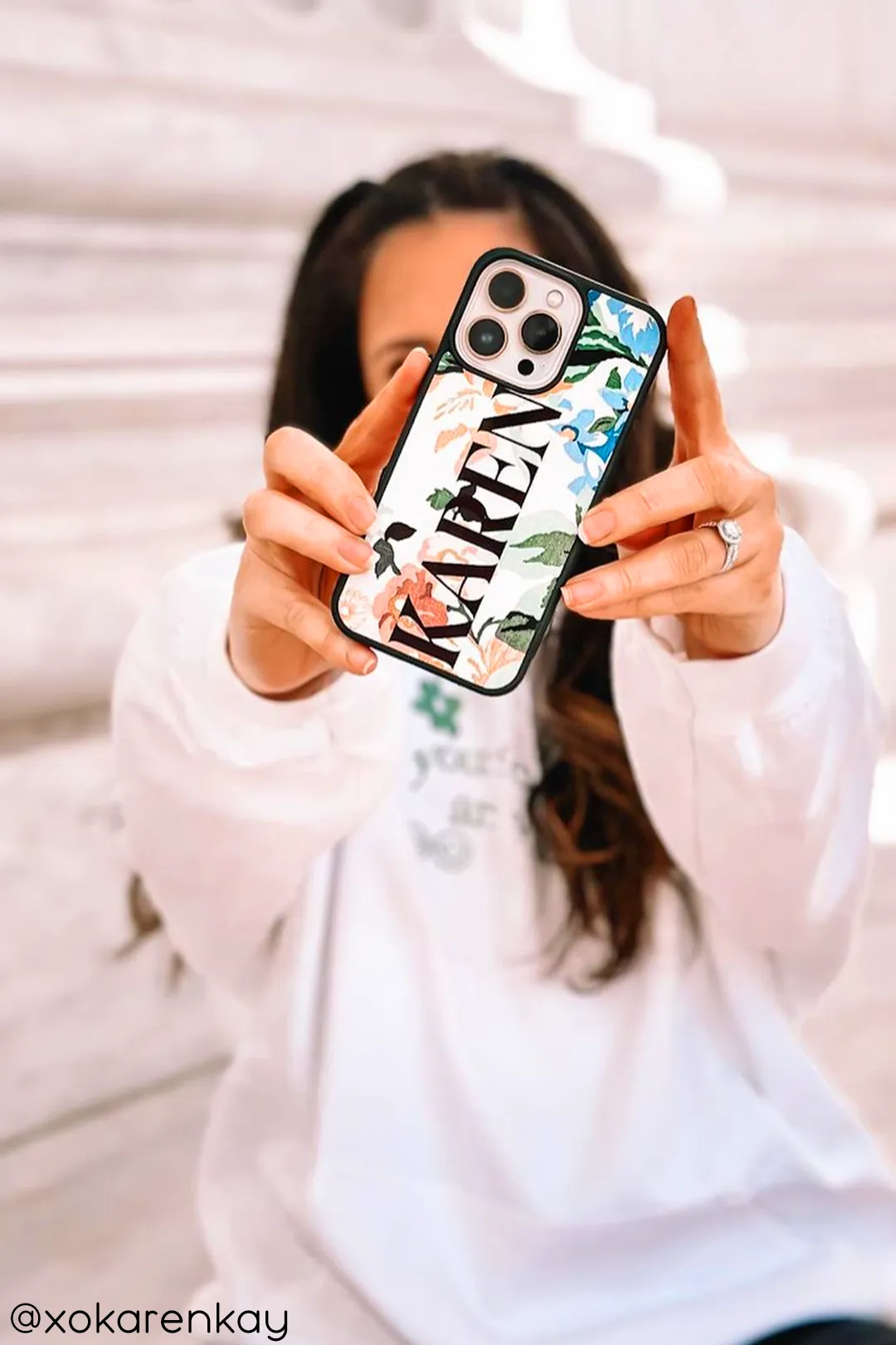 Vintage Floral Custom text iPhone case