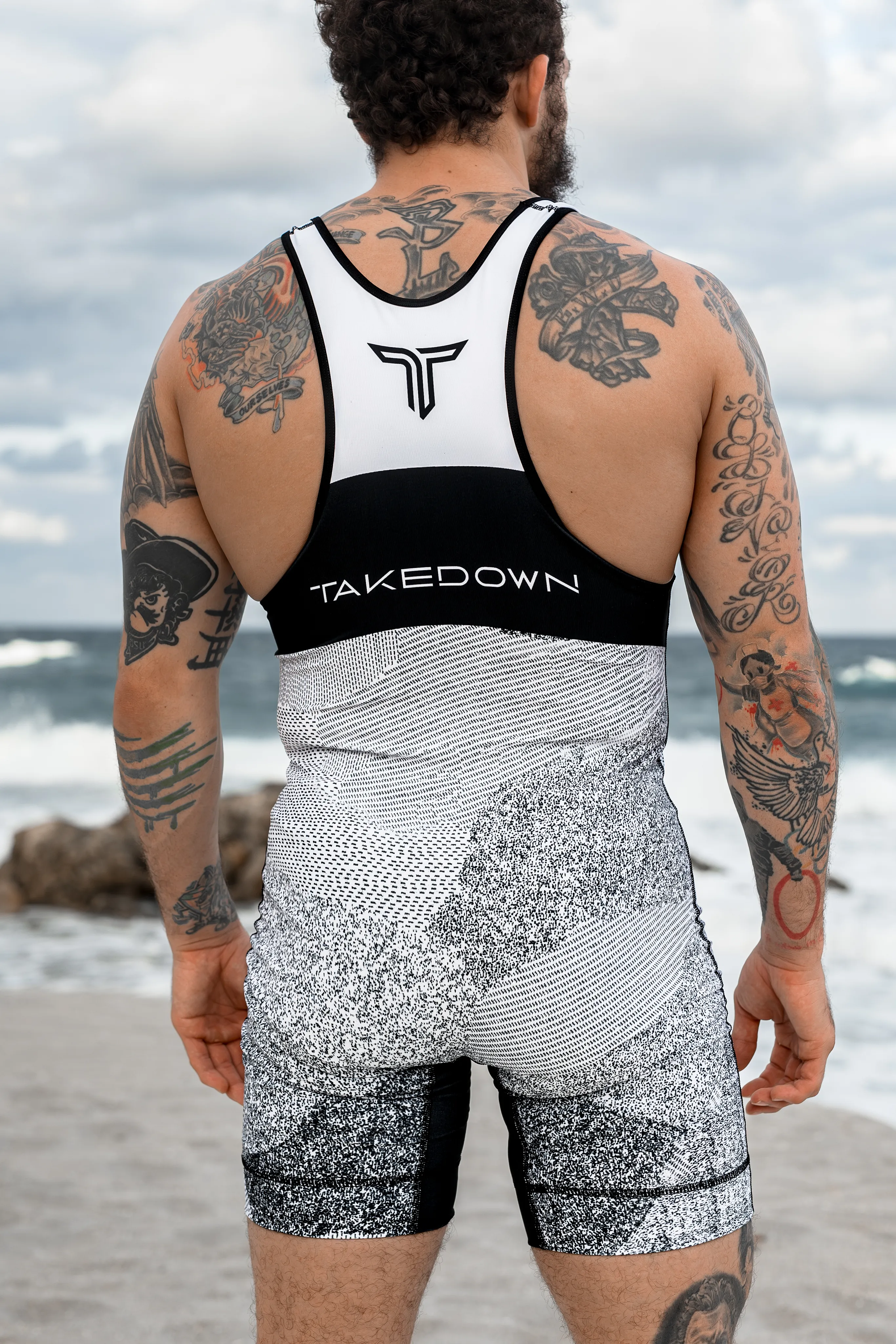 White Night Vision Wrestling Singlet