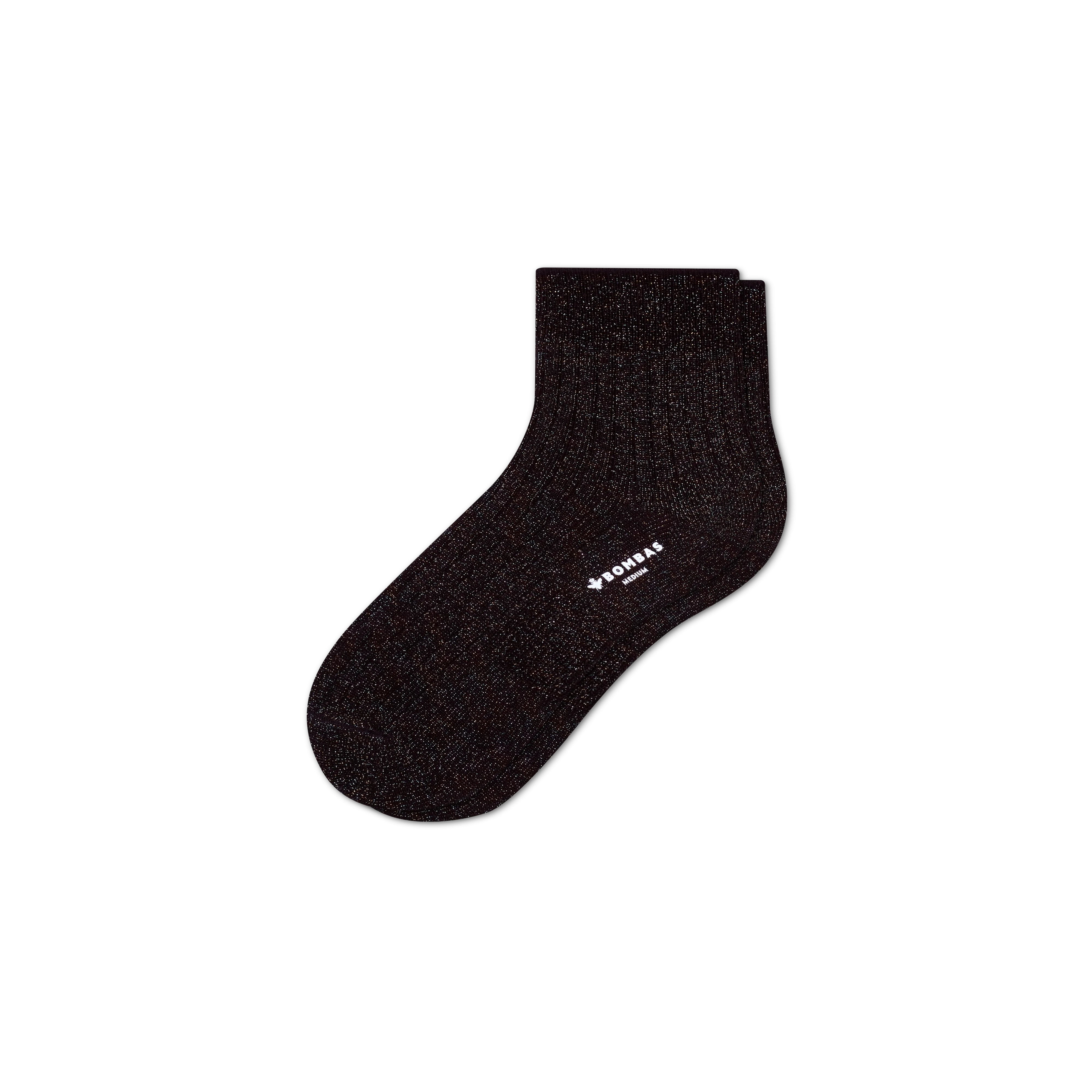 Women's Lightweight Sparkle Ribbed Quarter Socks