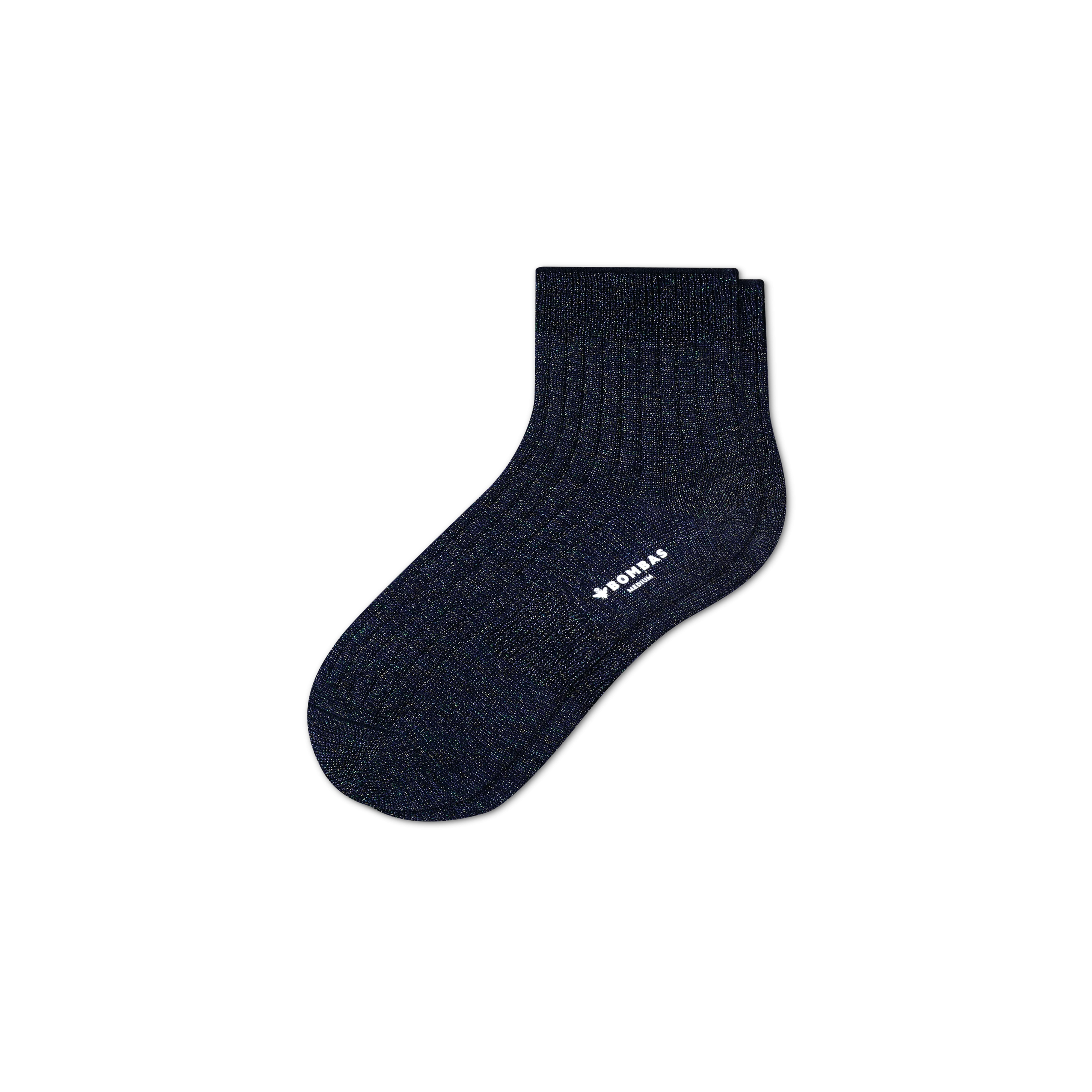 Women's Lightweight Sparkle Ribbed Quarter Socks