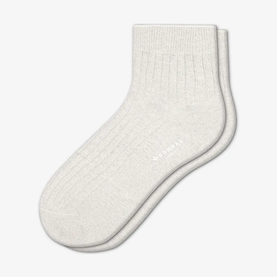 Women's Lightweight Sparkle Ribbed Quarter Socks