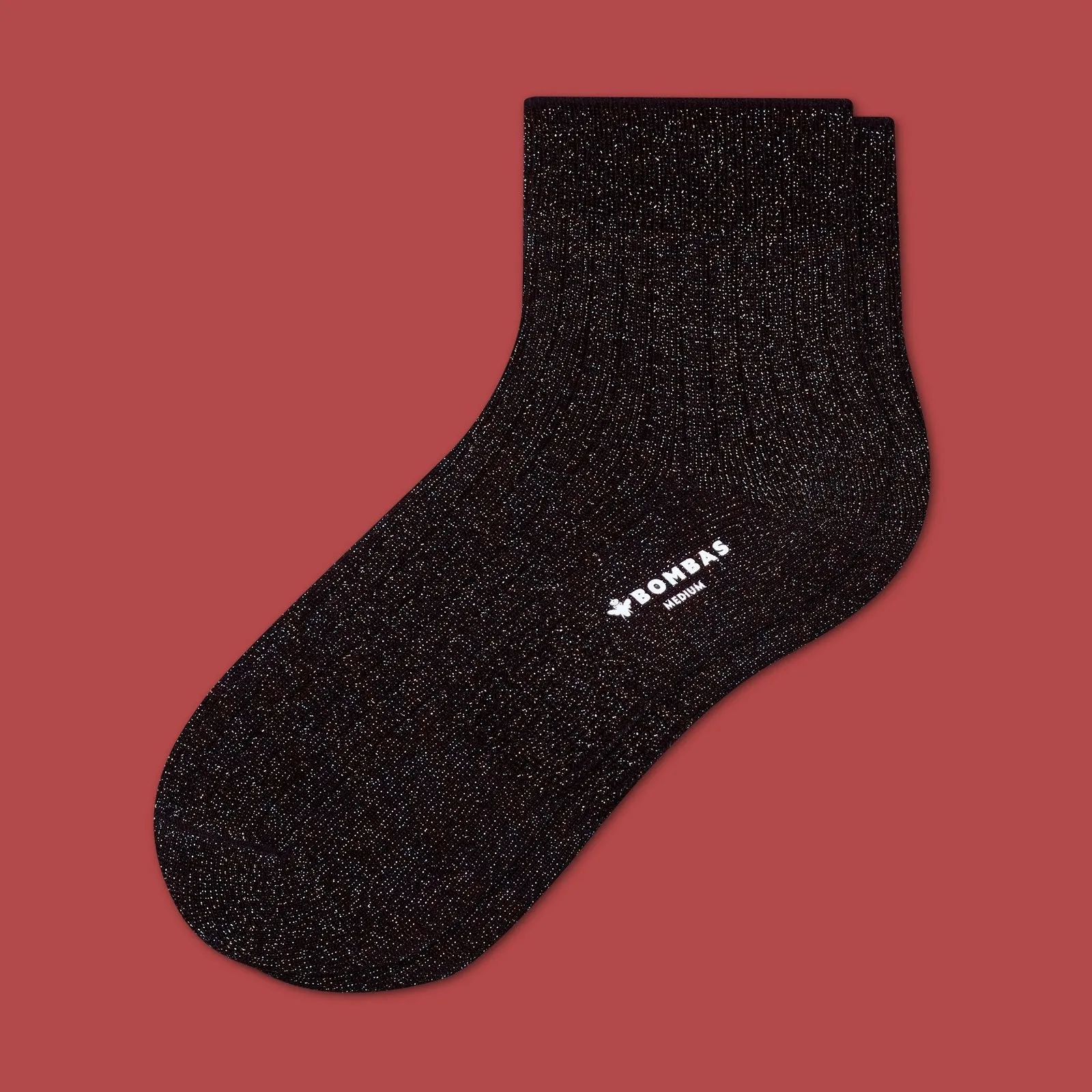 Women's Lightweight Sparkle Ribbed Quarter Socks