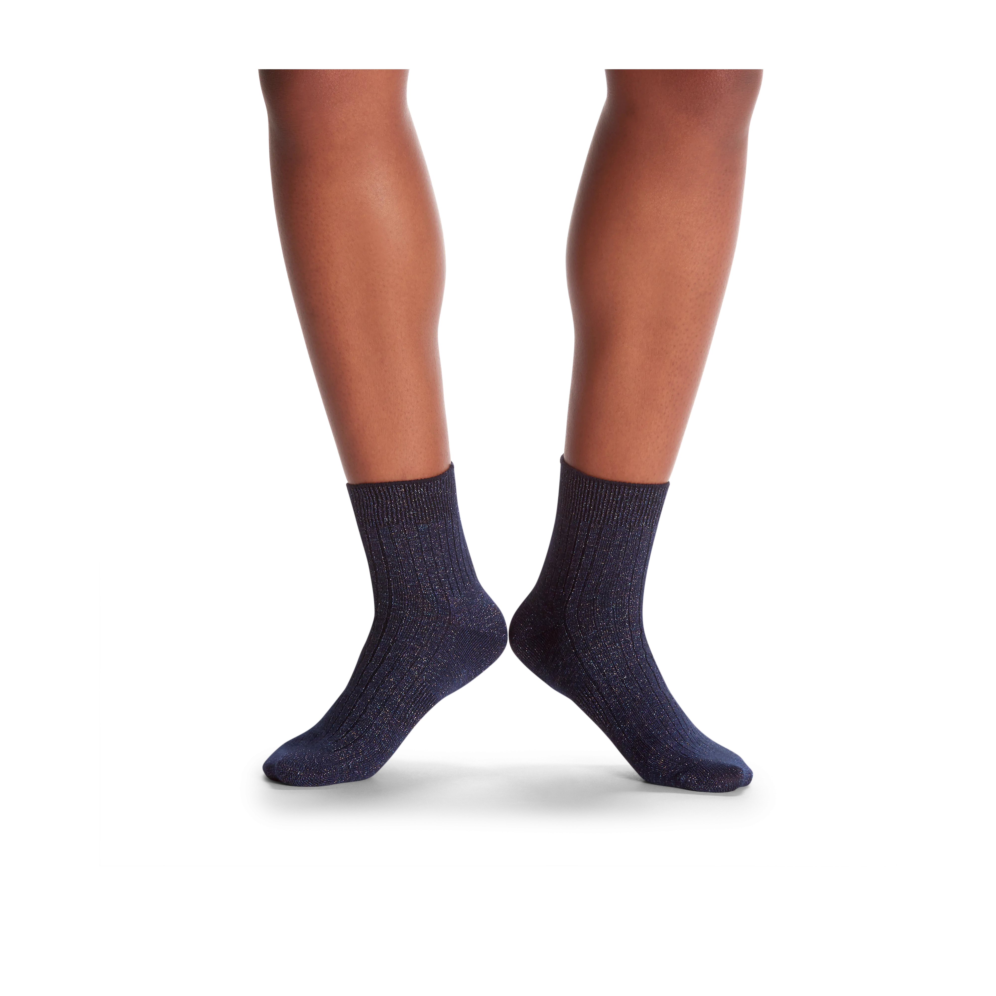 Women's Lightweight Sparkle Ribbed Quarter Socks