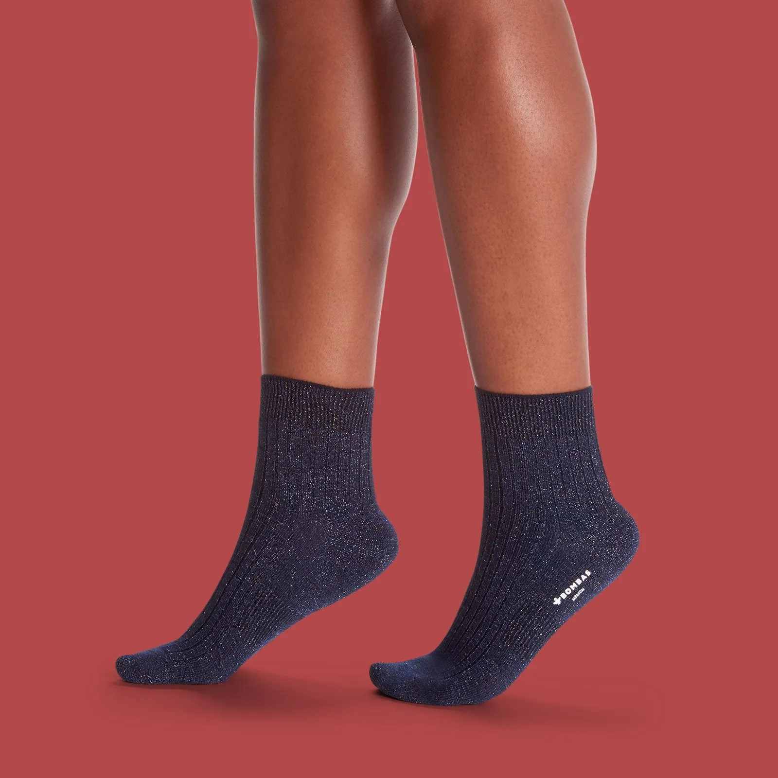 Women's Lightweight Sparkle Ribbed Quarter Socks